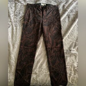 Club Monaco Printed Burgundy and Black Pants